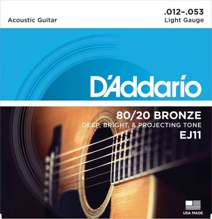 D’Addario Light Gauge 80/20 Acoustic Guitar Strings – EJ11 Product