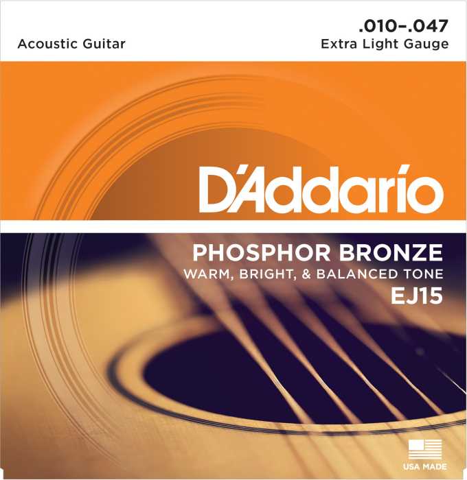 D’Addario Extra Light – Phosphor Bronze Acoustic Guitar Strings – EJ15 Product