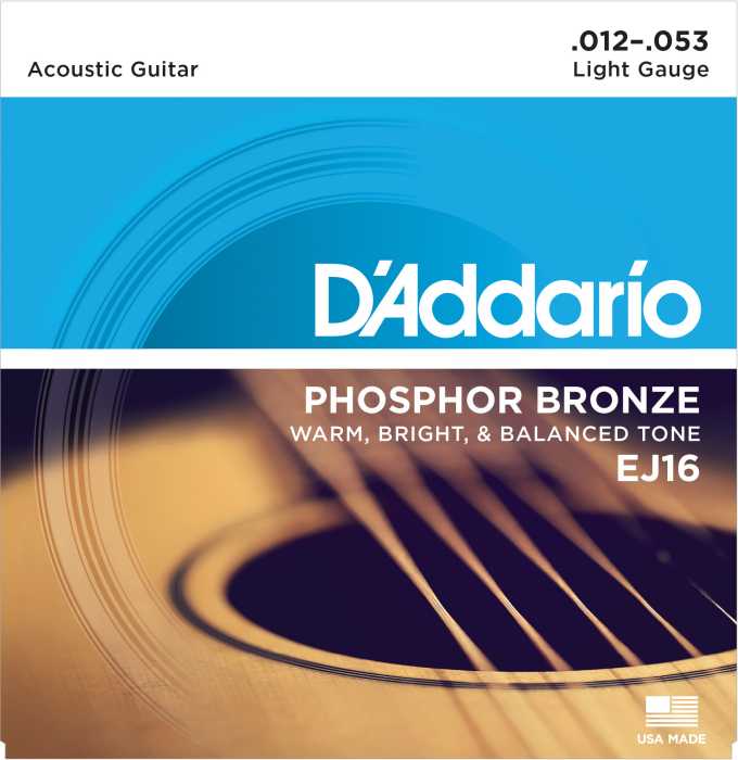 D’Addario Light Gauge Phosphor Bronze Guitar Strings – EJ16 Product