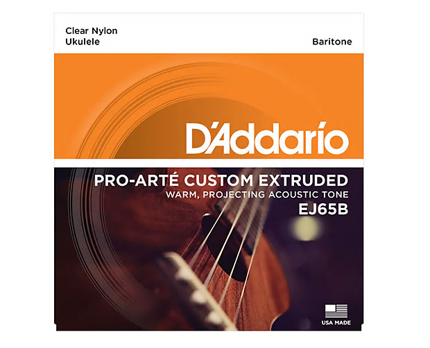 D’Addario Baritone Clear Nylon/Silver Wound Ukulele Strings EJ65B Product