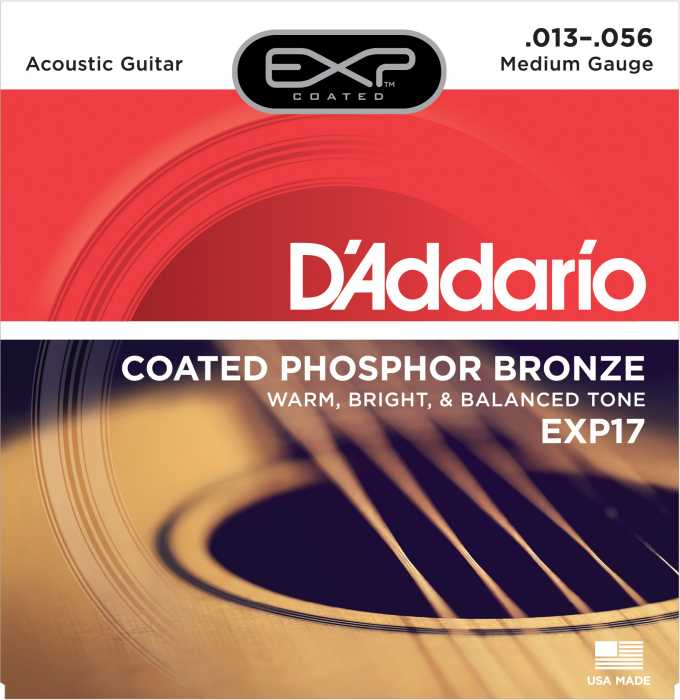 D’Addario EXP17 – Coated Medium Gauge Phosphor Bronze Guitar Strings Product