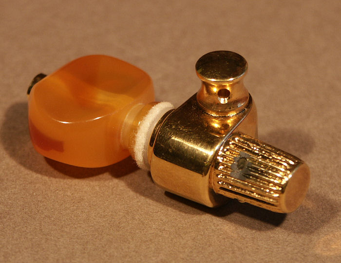 Schaller 5th String Tuner – Gold w/ Amber Button or Ivoroid button Product