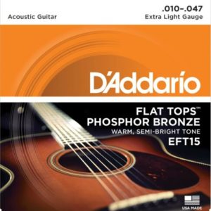 D'Addario Extra Light Flat Tops - EFT15