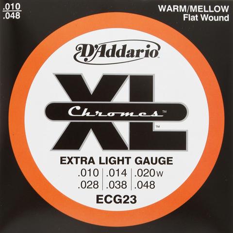 D’Addario Chromes ECG23 Flatwound Extra Light Gauge Electric Guitar Strings Product